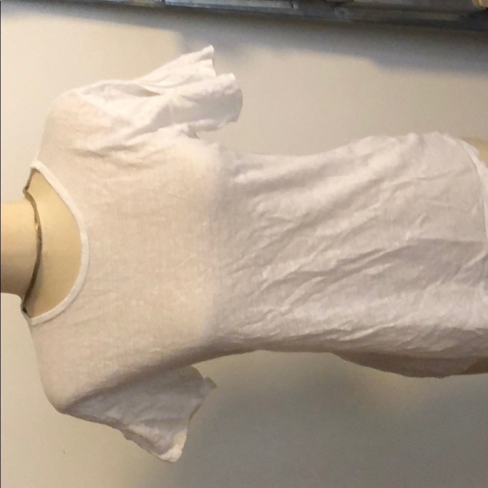 Like new jcrew white tee with pin tuck detail. S